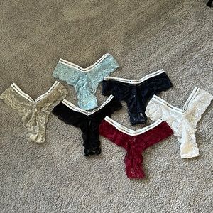 Panty set bundle. Red, Cream, White, Light Blue, Black, Navy Blue.